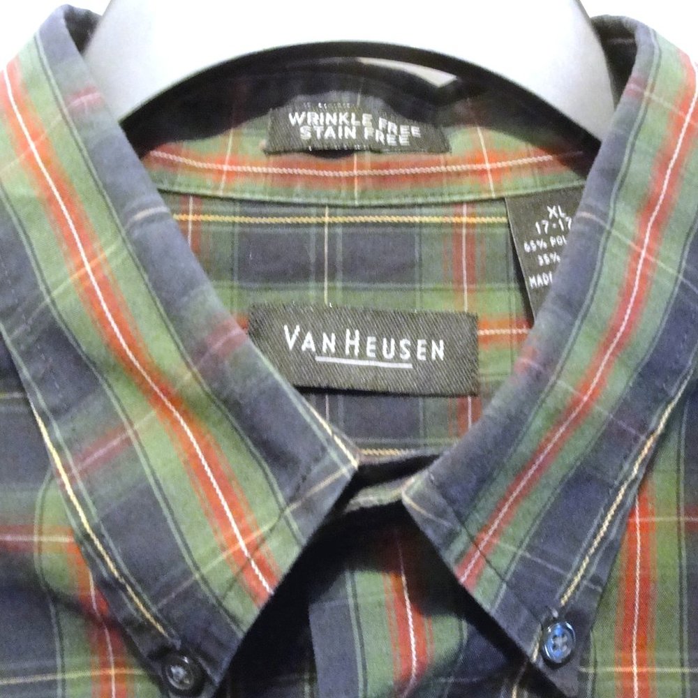 Van Heusen LS XL Wrinkle Free Stain Free Blue Green Red Yellow White